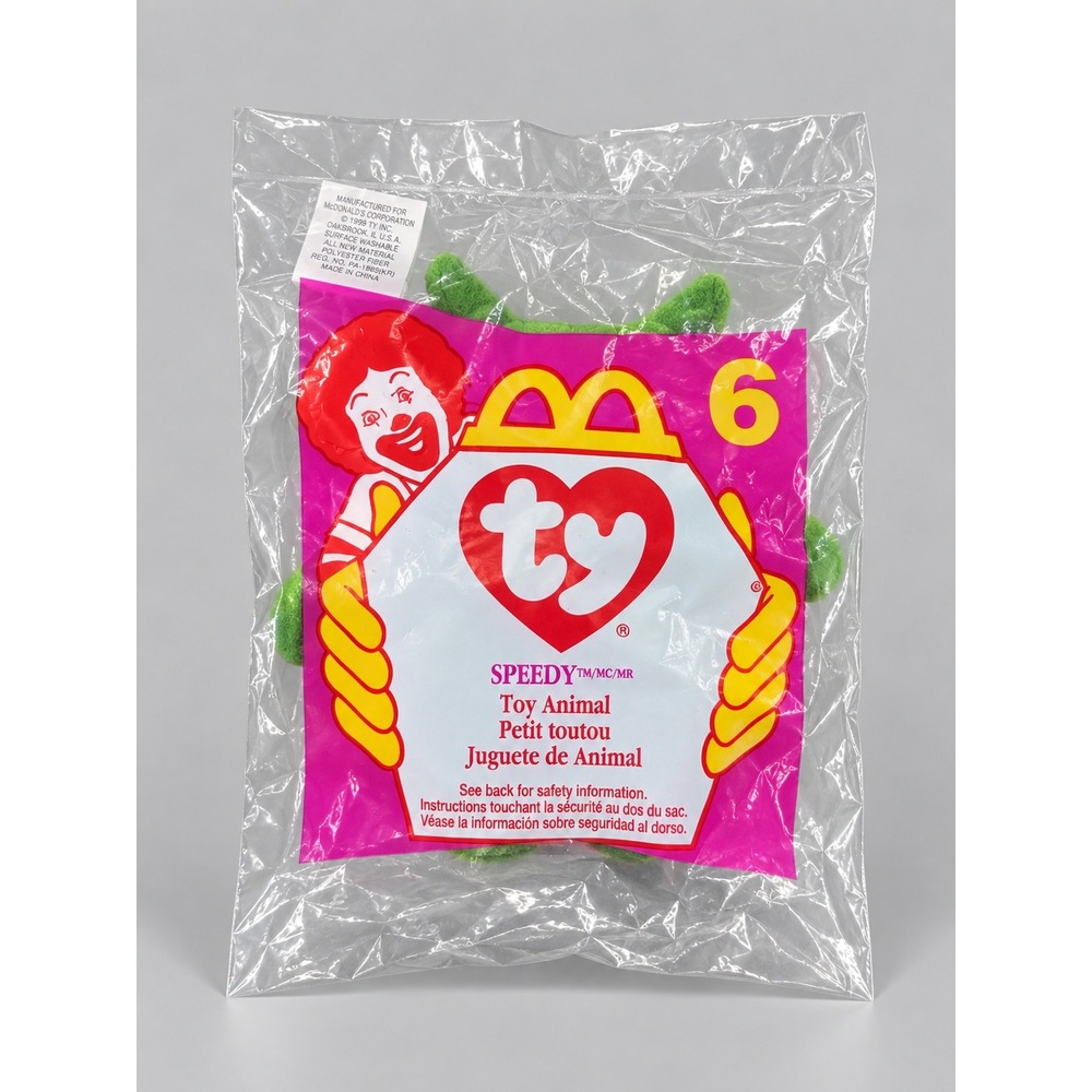 Vintage 1996 McDonalds Ty Teenie Beanie Baby Speedy the Turtle #6 New Sealed